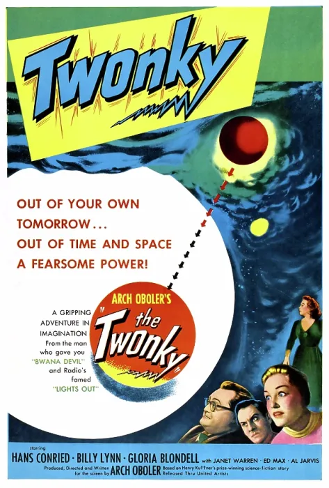 Framed Print : THE TWONKY, (from left): Norman Field, Hans Conried, Gloria Blondell, Janet Warren (aka Elaine Morey), 1953