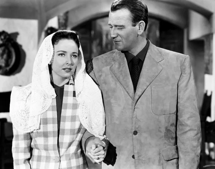 Framed Print : TYCOON, from left, Laraine Day, John Wayne, 1947