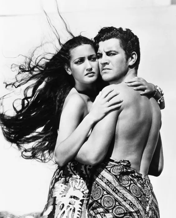 Framed Print : TYPHOON, from left, Dorothy Lamour, Robert Preston, 1940