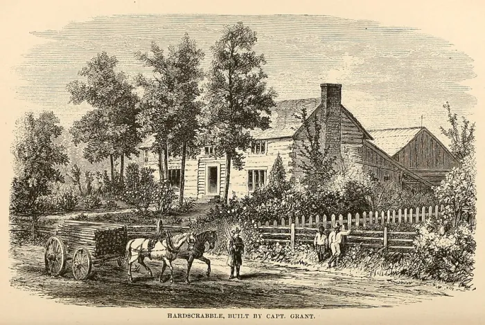 Framed Print : Ulysses Grant built and worked this farm for four years before admitting failure after the 1858 harvest. He named his Missouri farm house Hardscrabble Framed Print : Ulysses Grant built and worked this farm for four years before admitting failure after the 1858 harvest. He named his Missouri farm house Hardscrabble