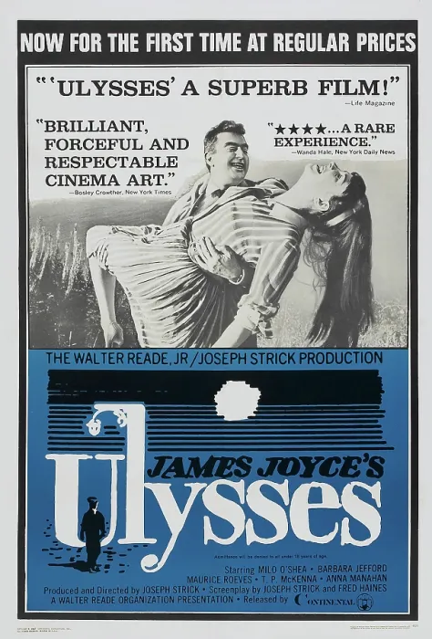 Framed Print : ULYSSES, US poster, from left: Milo O'Shea, Barbara Jefford, 1967