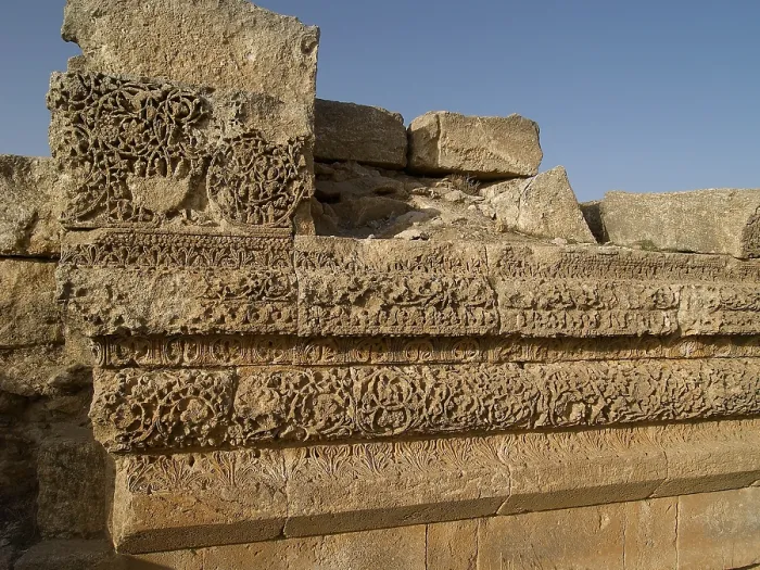 Framed Print : Umayyad Palace of Mshatta, 743, 8th Century A.D. stone building - Jordan, Amman. Detail