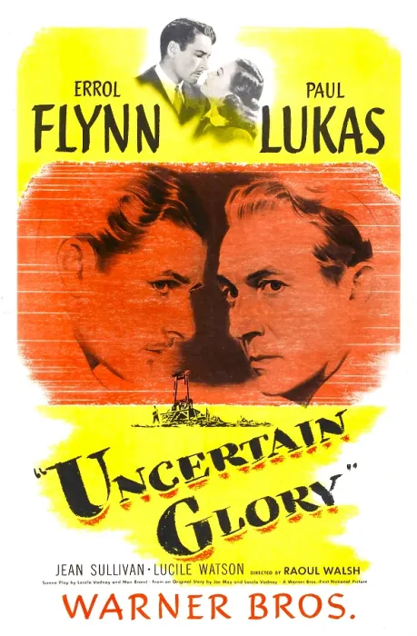 Framed Print : UNCERTAIN GLORY, US poster, top from left: Errol Flynn, Jean Sullivan, center from left: Errol Flynn, Paul Lukas, 1944