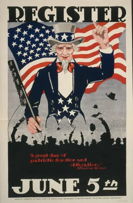 Framed Print : Uncle Sam and the American Flag on a World War I poster from 1917 encouraging men to register for military service in World War 1 Framed Print : Uncle Sam and the American Flag on a World War I poster from 1917 encouraging men to register for military service in World War 1