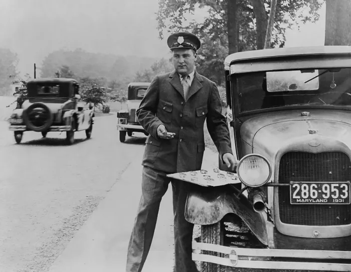 Framed Print : Uncle Sam starts count of traffic on Capital highways, Washington, D.C. 1931 (BSLOC_2016_10_125)