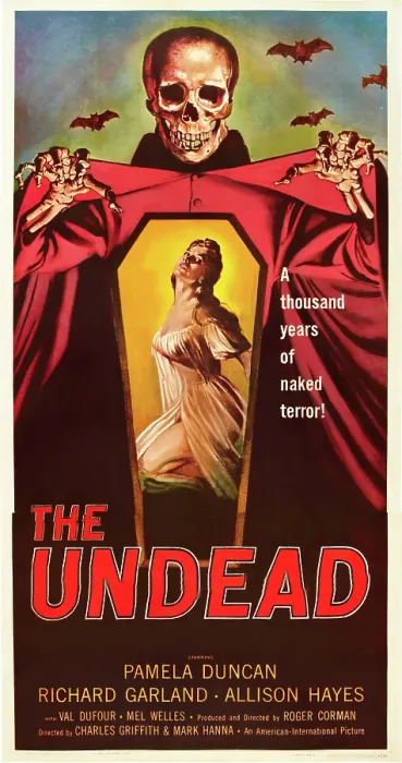 Framed Print : THE UNDEAD, center: Pamela Duncan on poster art, 1957 Framed Print : THE UNDEAD, center: Pamela Duncan on poster art, 1957