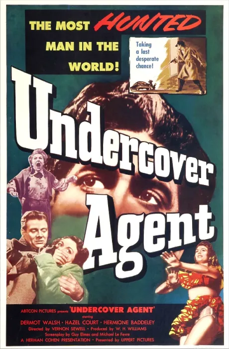 Framed Print : UNDERCOVER AGENT, (aka COUNTERSPY), US poster, bottom left: Dermot Walsh, Hazel Court, 1953 Framed Print : UNDERCOVER AGENT, (aka COUNTERSPY), US poster, bottom left: Dermot Walsh, Hazel Court, 1953