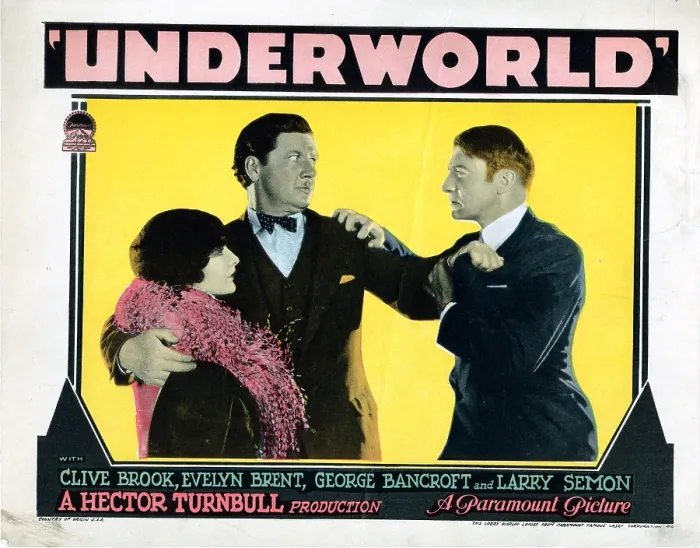 Framed Print : UNDERWORLD, lobbycard, Evelyn Brent, George Bancroft, Clive Brook, 1927