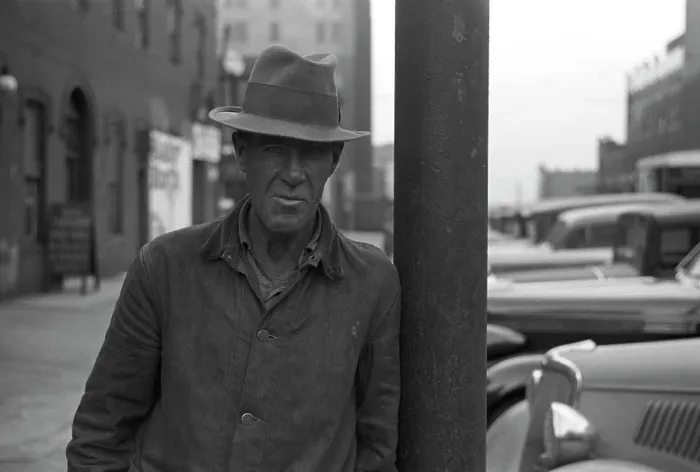 Framed Print : Unemployed man, Omaha Nebraska, photograph by John Vachon, November, 1938