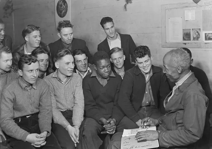 Framed Print : Unemployed men attending a meeting of the Workers Alliance Council in 1936. Most are young second generation miners