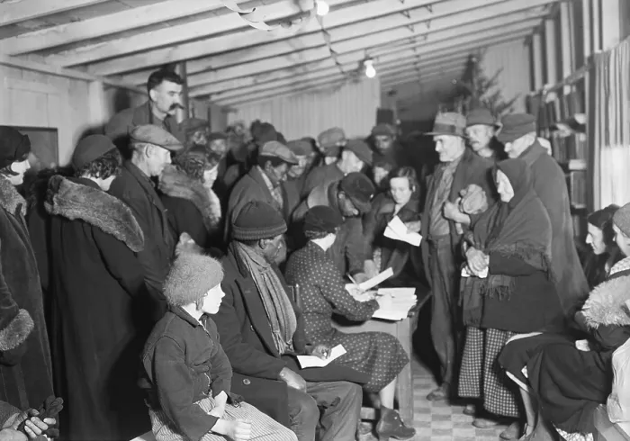 Framed Print : Unemployed miners attending meeting of the Workers Alliance Council, March 19, 1937