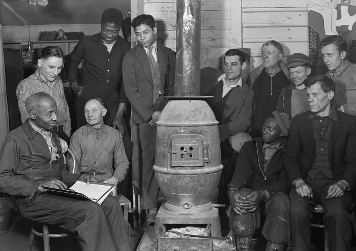 Framed Print : Unemployed miners at Scott's Run, West Virginia, March 1937