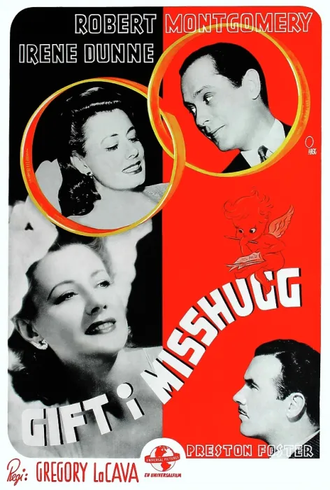 Framed Print : UNFINISHED BUSINESS (aka GIFT I MISSHUGG), Irene Dunne, Robert Montgomery, Preston Foster, (Swedish poster art), 1941 Framed Print : UNFINISHED BUSINESS (aka GIFT I MISSHUGG), Irene Dunne, Robert Montgomery, Preston Foster, (Swedish poster art), 1941