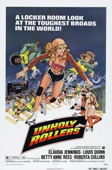 Framed Print : UNHOLY ROLLERS, US poster art, Claudia Jennings, (center), 1972