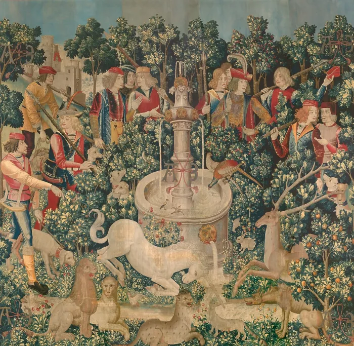 Framed Print : THE UNICORN FOUND, 1495-1505, Netherlandish, Northern Renaissance tapestry
