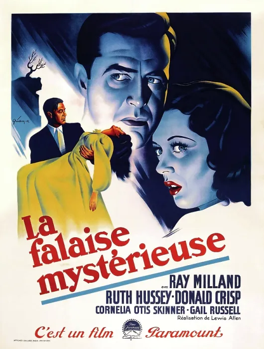 Framed Print : THE UNINVITED, (aka LA FALAISE MYSTERIEUSE), French poster art, from left: Ray Milland, Ruth Hussey, 1944 Framed Print : THE UNINVITED, (aka LA FALAISE MYSTERIEUSE), French poster art, from left: Ray Milland, Ruth Hussey, 1944