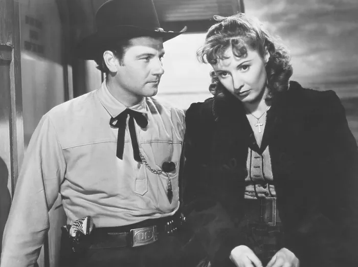 Framed Print : UNION PACIFIC, from left: Joel McCrea, Barbara Stanwyck, 1939