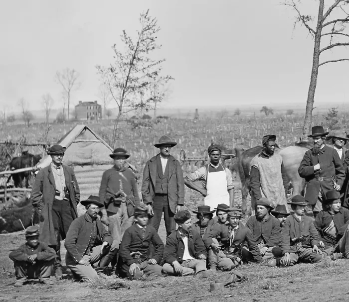 Framed Print : Union scouts and guides of the Union Army of the Potomac, at winter quarters, Brandy Station, March 1864 Framed Print : Union scouts and guides of the Union Army of the Potomac, at winter quarters, Brandy Station, March 1864