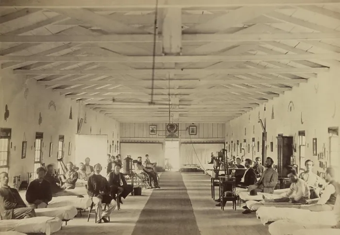 Framed Print : Union soldiers in Ward at Armory Square Hospital, Washington, DC, 1863-65