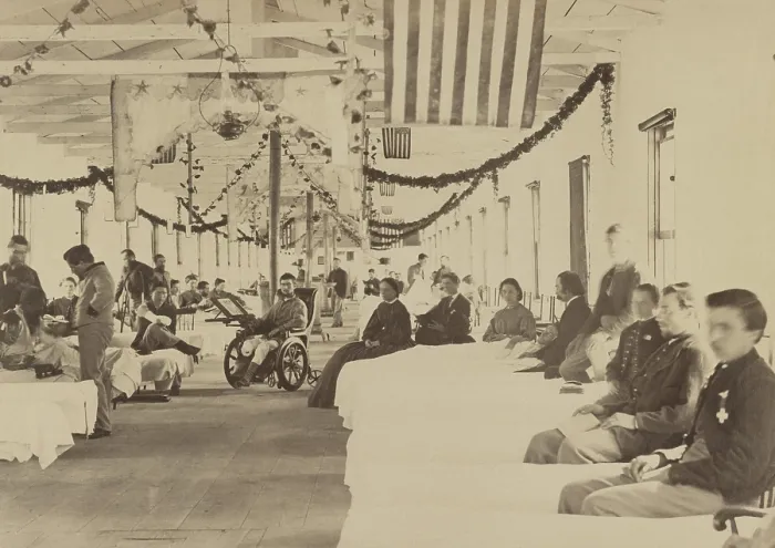 Framed Print : Union soldiers in Ward K, Armory Square Hospital, Washington, DC, in August 1865