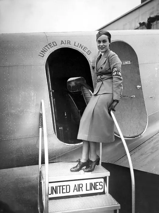 Framed Print : United Airline Stewardess Agnes Hurt. 1935.. Courtesy: CSU Archives  /  Everett Collection