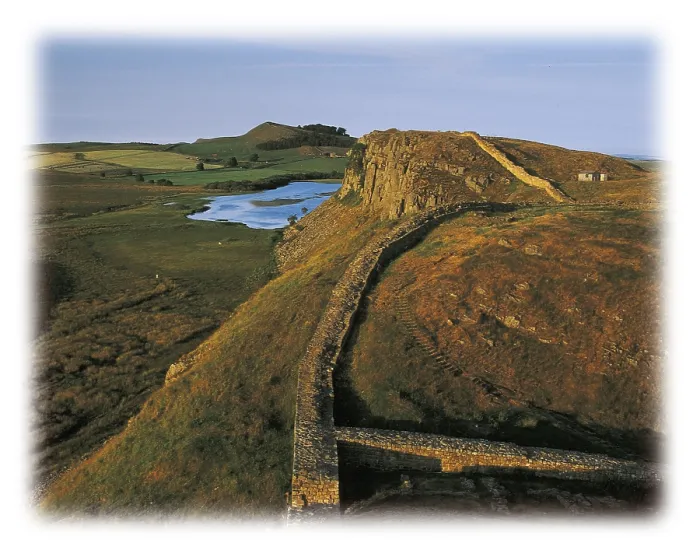 Framed Print : UNITED KINGDOM. ENGLAND. NORTH EAST ENGLAND. Hadrian's Wall. 122-132 A.D. Military Construction frontier of the Roman province of Britannia, with a length of 117 Km Framed Print : UNITED KINGDOM. ENGLAND. NORTH EAST ENGLAND. Hadrian's Wall. 122-132 A.D. Military Construction frontier of the Roman province of Britannia, with a length of 117 Km