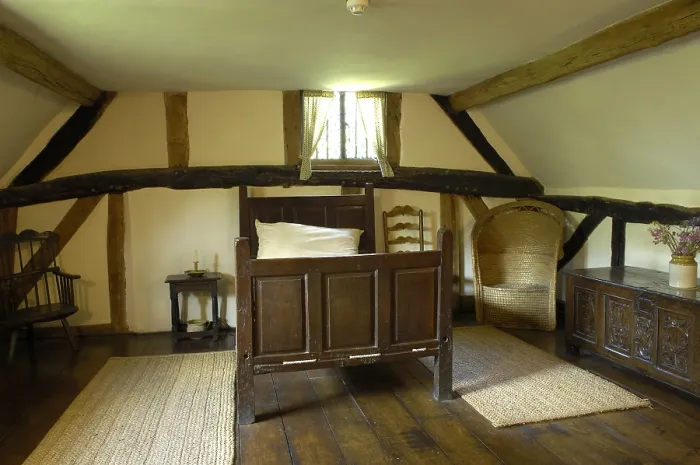 Framed Print : UNITED KINGDOM. ENGLAND. Stratford-Upon-Avon. Anne Hathaway's farmhouse (wife of Shakespeare)called Hewland Farm in Shottery. Room Framed Print : UNITED KINGDOM. ENGLAND. Stratford-Upon-Avon. Anne Hathaway's farmhouse (wife of Shakespeare)called Hewland Farm in Shottery. Room