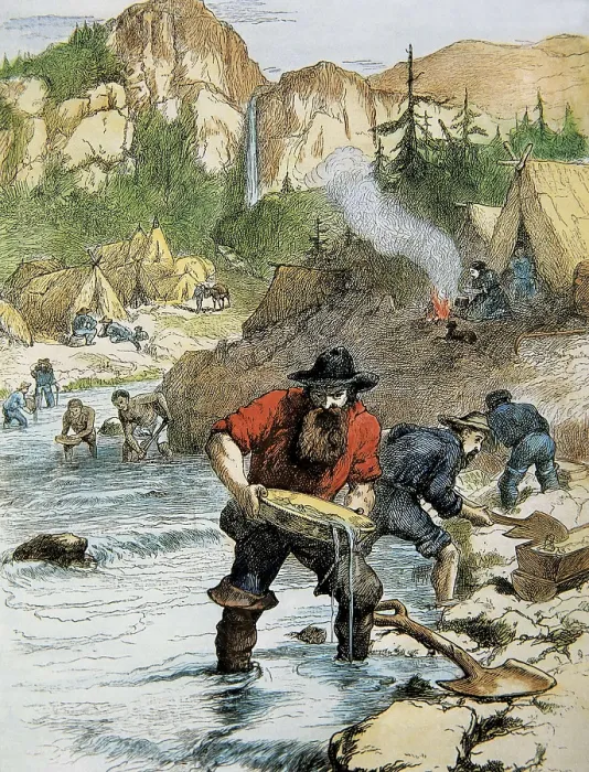 Framed Print : United States (1849). Gols seekers. Engraving. Private Collection. AISA / Everett Collection**US SALES ONLY** Framed Print : United States (1849). Gols seekers. Engraving. Private Collection. AISA / Everett Collection**US SALES ONLY**