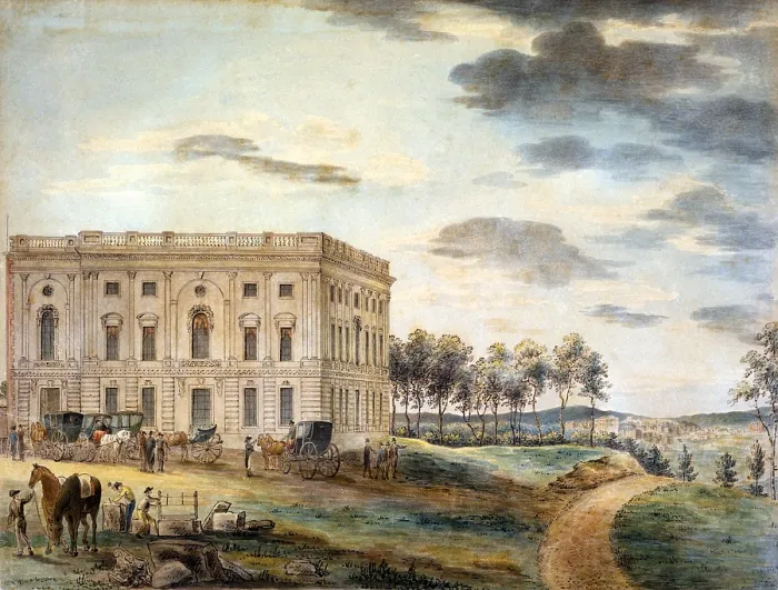 Framed Print : The United States Capitol building. A view of the Capitol of Washington before it was burnt down by the British. Washington, D.C. William Birch watercolor, ca. 1800 Framed Print : The United States Capitol building. A view of the Capitol of Washington before it was burnt down by the British. Washington, D.C. William Birch watercolor, ca. 1800