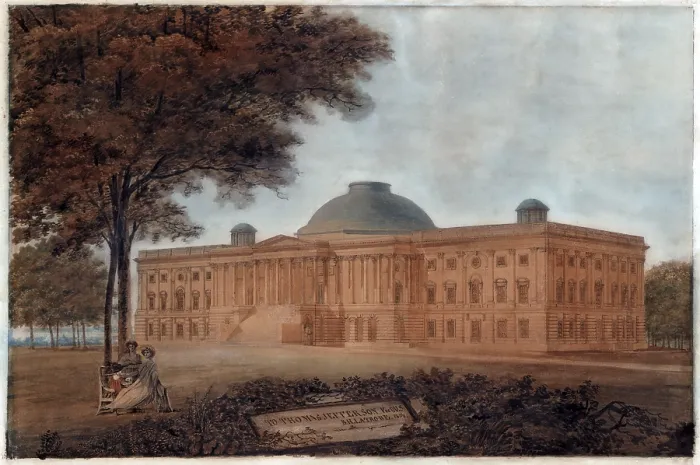 Framed Print : The United States Capitol building. A Presentation drawing by Benjamin Latrobe, showing the Capitol's east facade. Washington, D.C. Benjamin Latrobe watercolor, ca. 1806 Framed Print : The United States Capitol building. A Presentation drawing by Benjamin Latrobe, showing the Capitol's east facade. Washington, D.C. Benjamin Latrobe watercolor, ca. 1806