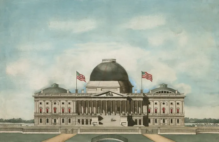 Framed Print : United States Capitol, Washington, D.C. In the 1830s, as it was originally designed