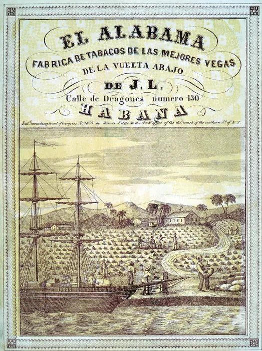 Framed Print : United States slave states advocated annexing Cuba. An 1850's illustration shows a Cuban tobacco plantation with African slaves