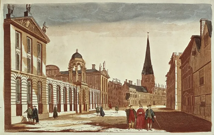 Framed Print : University of Oxford. College of the University and Queen's College. Illustration in 'Vues d'Optique' (Perspective Views) Framed Print : University of Oxford. College of the University and Queen's College. Illustration in 'Vues d'Optique' (Perspective Views)