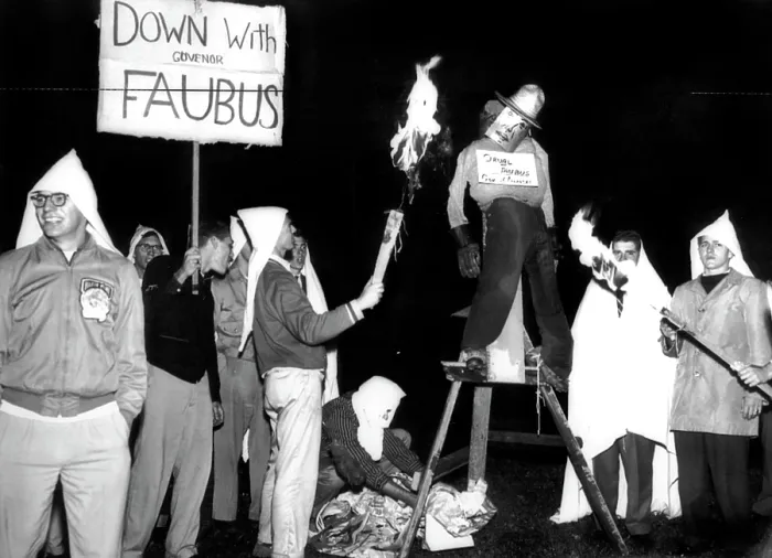 Framed Print : University of Toronto students burning an effigy of Arkansas Governor Orval Faubus (D). Toronto, Ontario, Canada. 10 / 08 / 57. Courtesy: CSU Archives  /  Everett Collection