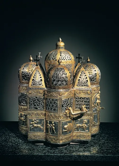 Framed Print : Unknown artist, Censer, 12th Century, silver, partially gilded, embossed and perforated, Italy, Veneto, Venice, San Marco Basilica Framed Print : Unknown artist, Censer, 12th Century, silver, partially gilded, embossed and perforated, Italy, Veneto, Venice, San Marco Basilica