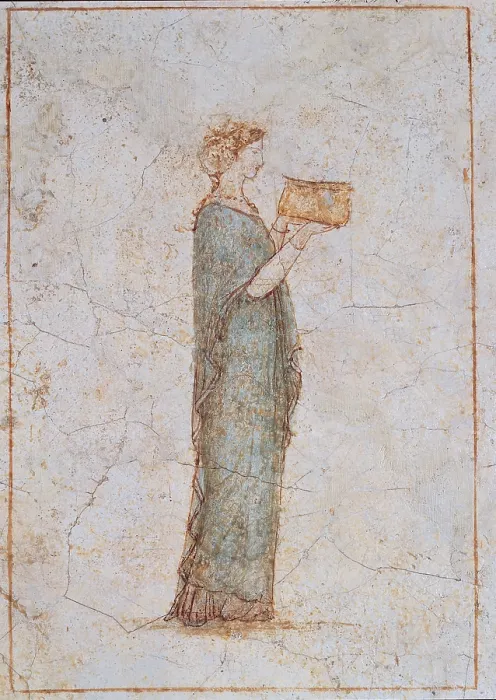 Framed Print : Unknown artist, Female figure holding a vase, 25, 1st Century, mural, Italy, Lazio, Rome, Palazzo Massimo alle Terme (163988) Everett CollectionMondadori Portfolio**US SALES ONLY** Framed Print : Unknown artist, Female figure holding a vase, 25, 1st Century, mural, Italy, Lazio, Rome, Palazzo Massimo alle Terme (163988) Everett CollectionMondadori Portfolio**US SALES ONLY**