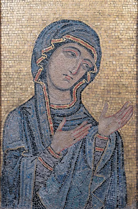 Framed Print : Unknown artist, Madonna Advocata, 12th Century, portable mosaic, Italy, Sicily, Palermo, Diocesan Museum (103385) Everett CollectionMondadori Portfolio**US SALES ONLY**