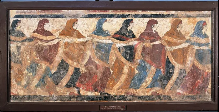 Framed Print : Unknown artist, Tomb 11, tomb in a semicircle, Ruvo, 4th Century, mural, Italy, Campania, Naples