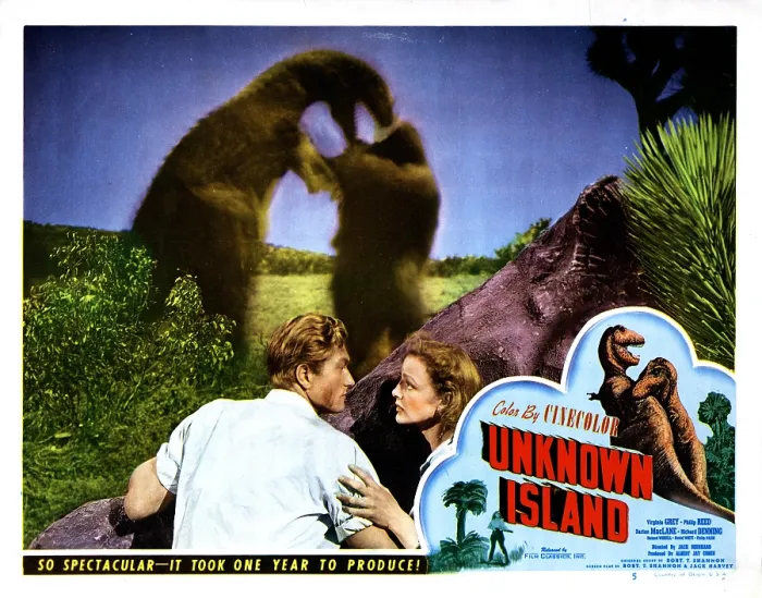 Framed Print : UNKNOWN ISLAND, from left, Richard Denning, Virginia Grey, 1948