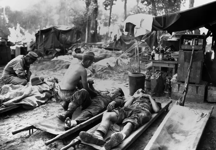 Framed Print : U.S. Army medics treat wounded soldiers at a portable surgical unit in Burma. Soldiers are from the 36th Division's World War 2 drive on Pinwe, Burma. Nov. 12, 1944 Framed Print : U.S. Army medics treat wounded soldiers at a portable surgical unit in Burma. Soldiers are from the 36th Division's World War 2 drive on Pinwe, Burma. Nov. 12, 1944