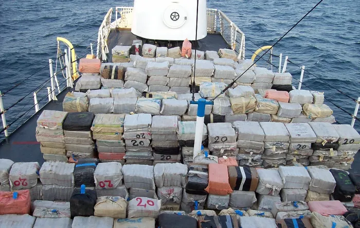 Framed Print : The U.S. Coast Guard made a record drug seizure of approximately 42 845 pounds of cocaine aboard the Panamanian flagged motor vessel GATUN off the coast of Isla de Coiba Panama
