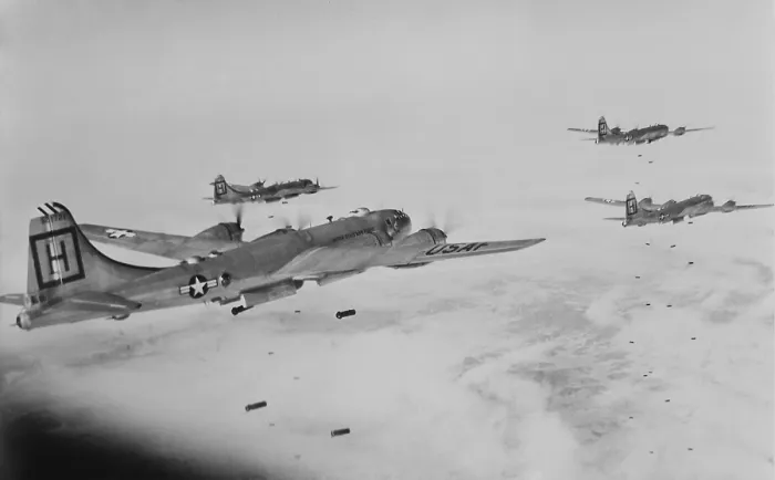 Framed Print : U.S. Far East Air Forces Bomber Command bomb North Korean enemy supply centers. Over the course of the Korean War, B-29s flew 20, 000 sorties. (BSLOC_2014_11_221)