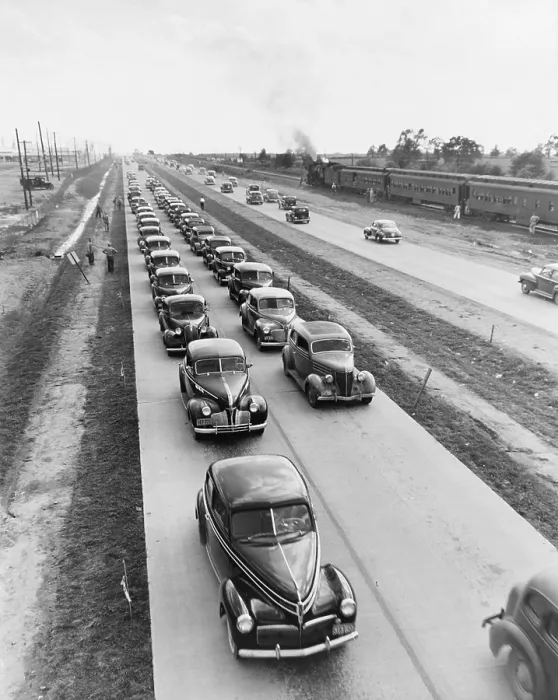 Framed Print : U.S. Highway 62 was expanded into a four lane highway in the 1940s