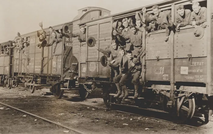 Framed Print : U.S. Marines newly arrived in France enroute to a training camp during World War 1 Framed Print : U.S. Marines newly arrived in France enroute to a training camp during World War 1