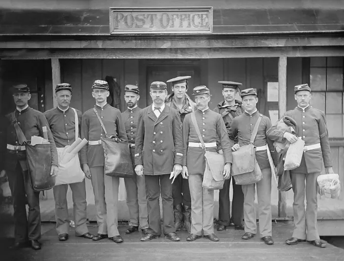 Framed Print : U.S. Military mail orderlies. Ca. 1890-1901. (BSLOC_2010_18_86)