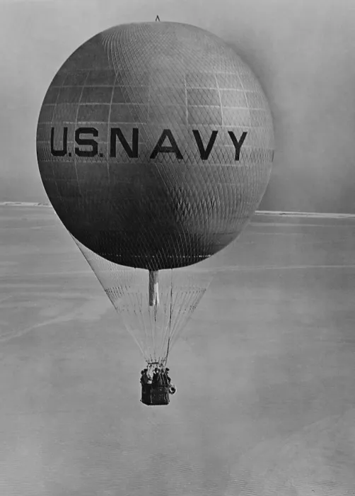 Framed Print : U.S. Navy balloon floating with a gondola holding several men, Sept. 1, 1923 (BSLOC_2016_10_174) Framed Print : U.S. Navy balloon floating with a gondola holding several men, Sept. 1, 1923 (BSLOC_2016_10_174)