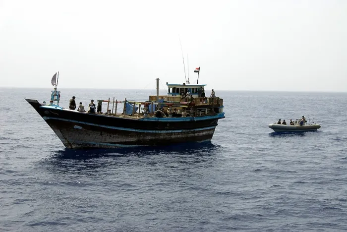 Framed Print : U.S. Navy and Coast Guard counter piracy personnel interview passengers aboard a drifting Yemeni dhow in the Gulf of Aden Framed Print : U.S. Navy and Coast Guard counter piracy personnel interview passengers aboard a drifting Yemeni dhow in the Gulf of Aden