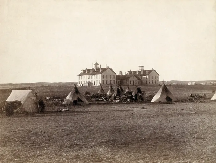 Framed Print : U.S. School for Indians at Pine Ridge, South Dakota. Photo by John C. Grabill 1891 Framed Print : U.S. School for Indians at Pine Ridge, South Dakota. Photo by John C. Grabill 1891