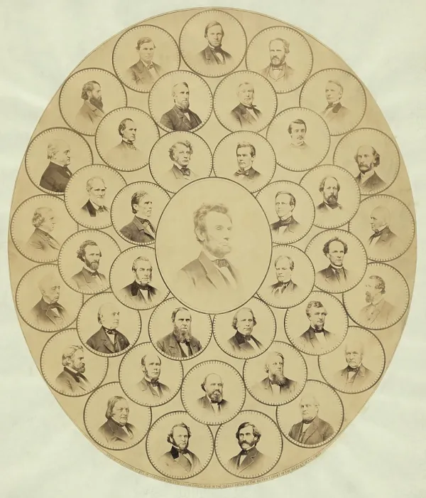Framed Print : U.S. Senators who voted Aye on the 13th Amendment the Constitution of the United States which prohibited slavery