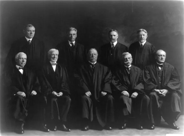 Framed Print : U.S. Supreme Court in 1924. Left to right: Van Devanter, Butler, McKenna, Brandeis, Taft, Sutherland, Holmes, Sanford, McReynolds